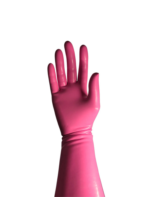 Neon Pink Latex Gloves